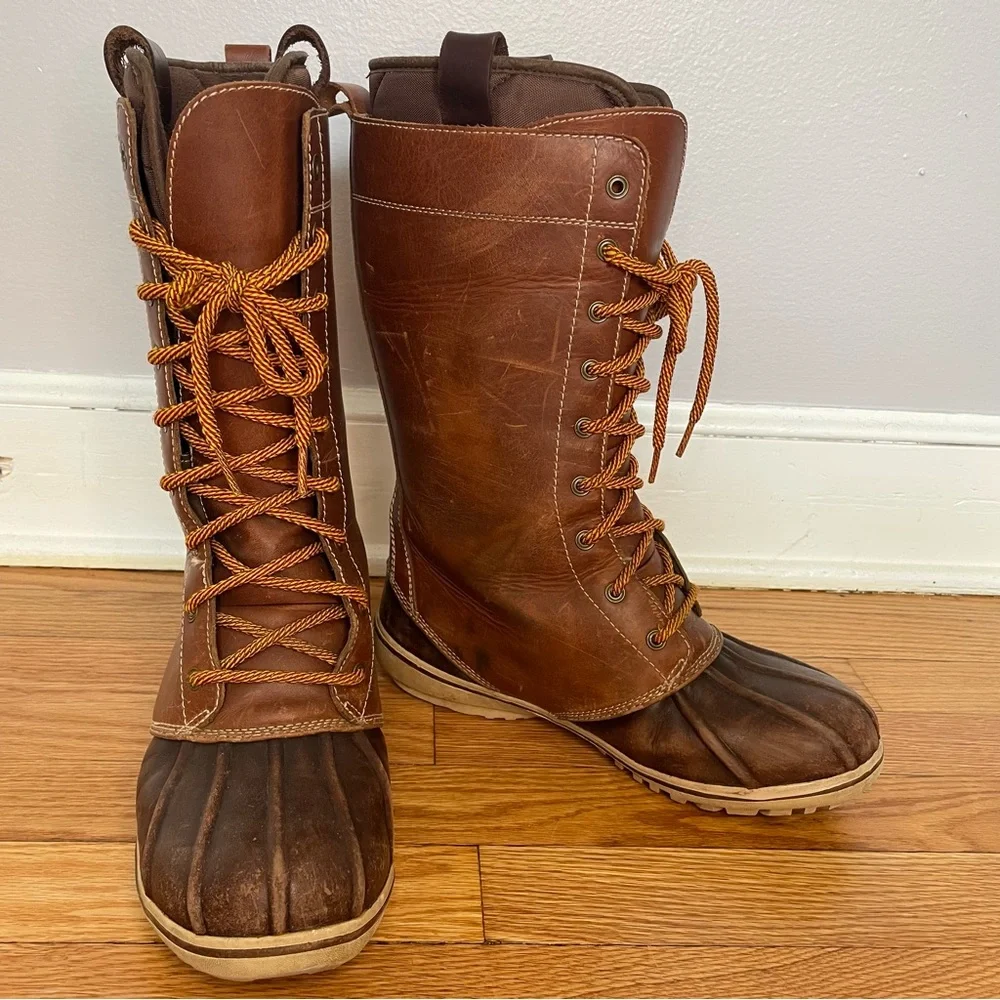 L.L. Bean Tall Insulated Leather Bean Boots Size 7 - Picture 3 of 14